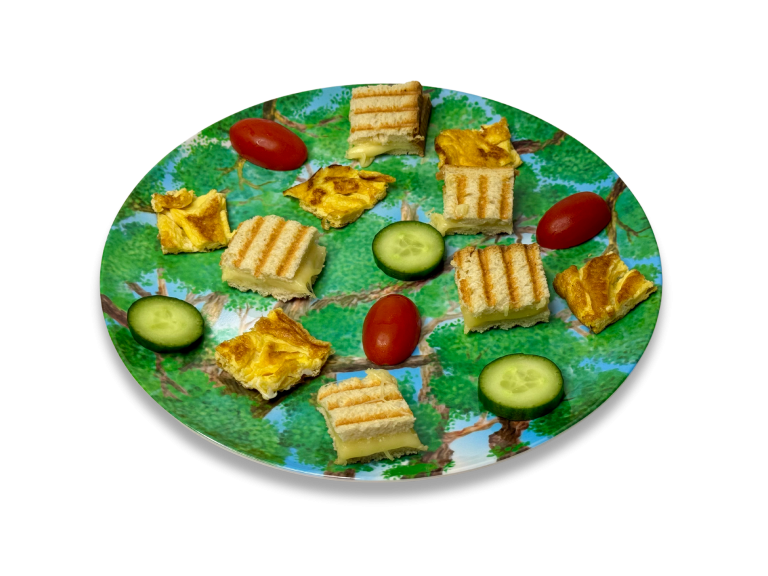 Playte Memory - Tree of owls memory game plate with food