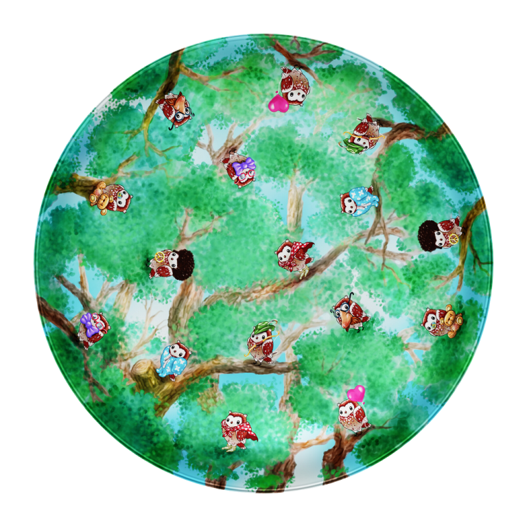 Playte Memory - Tree of owls game plate